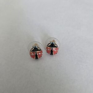 Betsey Jonhson Pink Ladybug Earrings